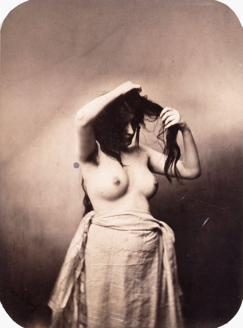 Desnudo femenino de pie, c.1855 de Gustave Le Gray