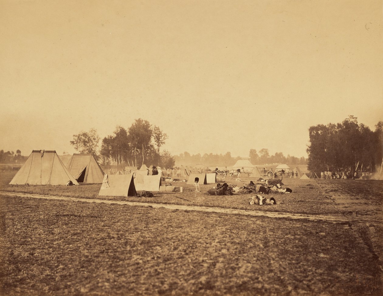 [Tiendas de campaña y equipo militar, Camp de Chalons] de Gustave Le Gray