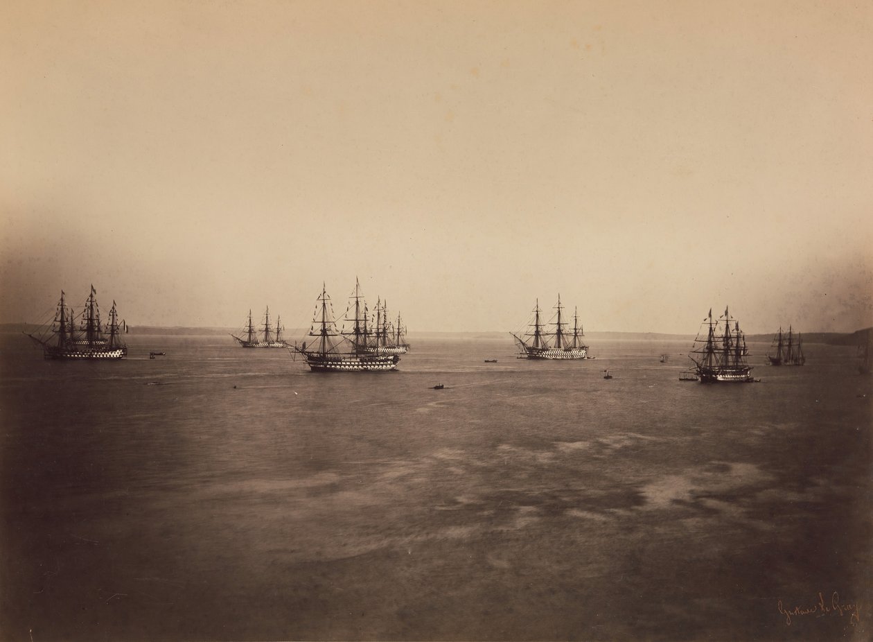 Las flotas francesa e inglesa, Cherburgo, agosto de 1858 de Gustave Le Gray