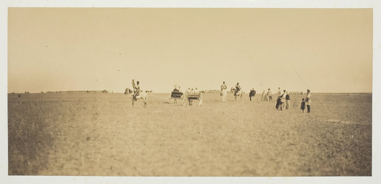 Sin título [visitantes observando maniobras militares] de Gustave Le Gray