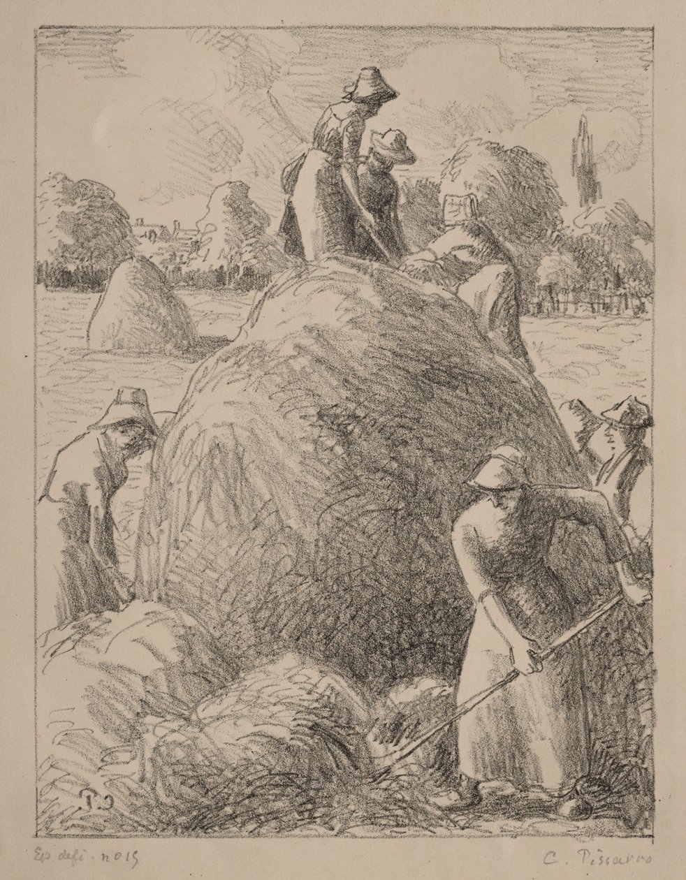 Segadores de heno de Eragny de Gustave Leheutre