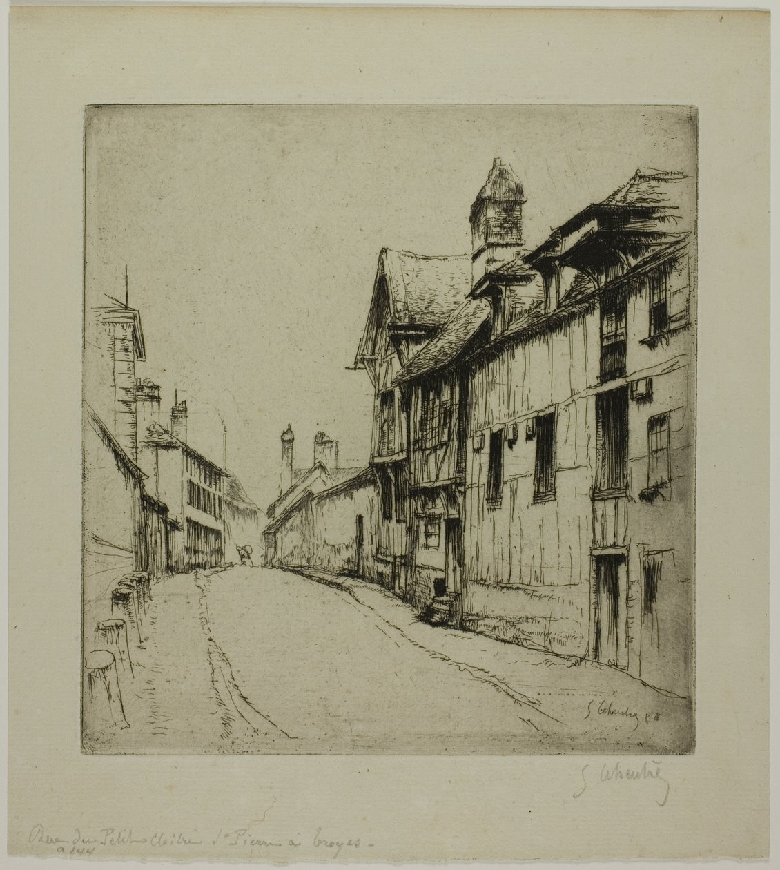 La pequeña calle del claustro, Troyes de Gustave Leheutre