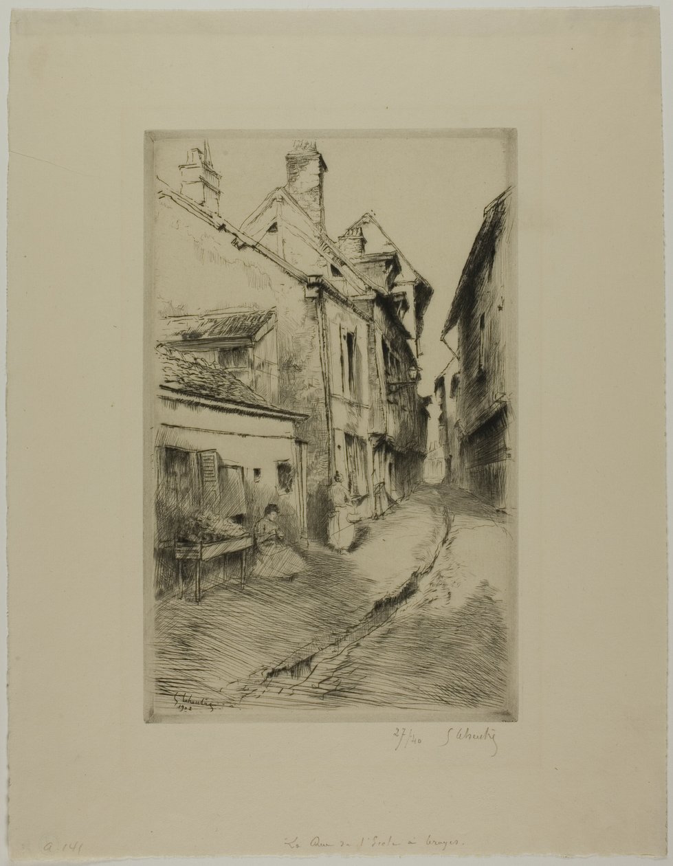 La calle de la escuela, Troyes de Gustave Leheutre