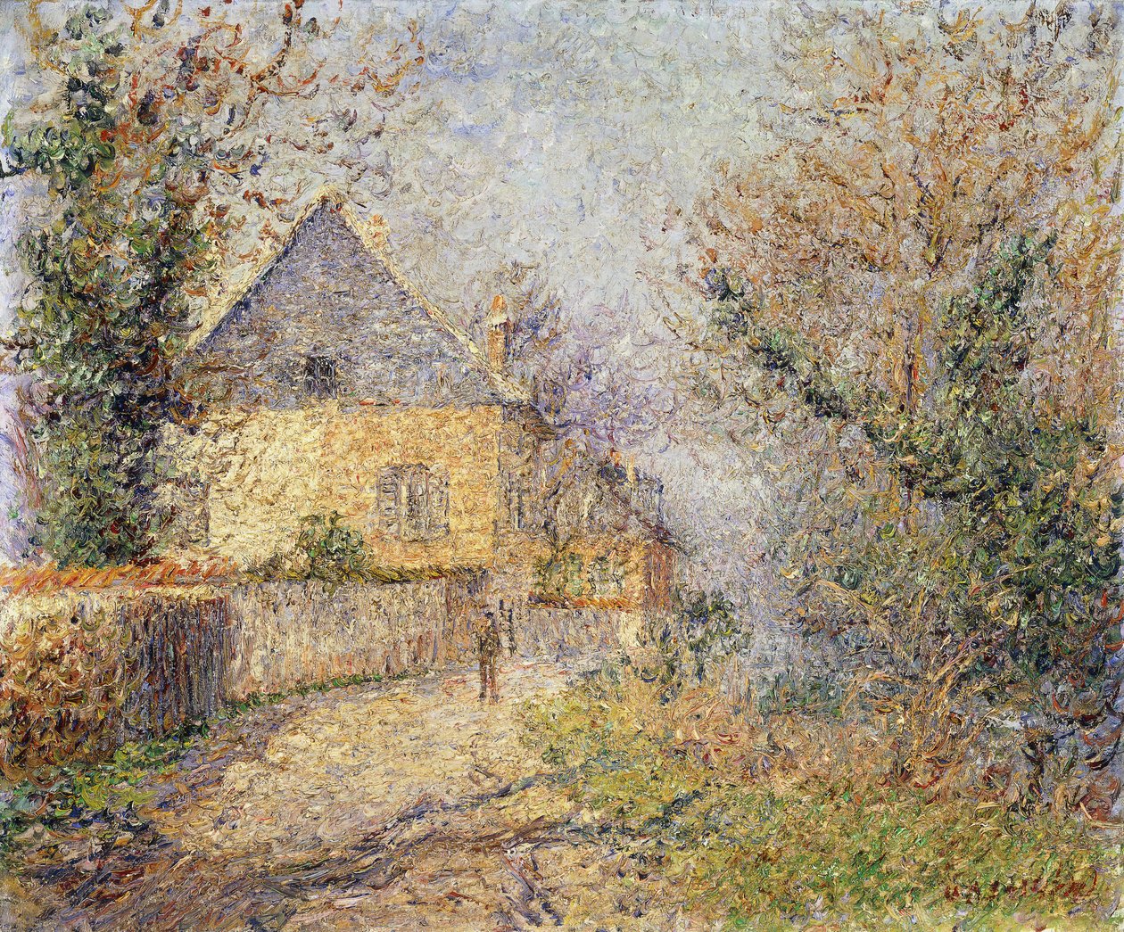 Casas en las orillas del Eure, Louviers, 1902 de Gustave Loiseau