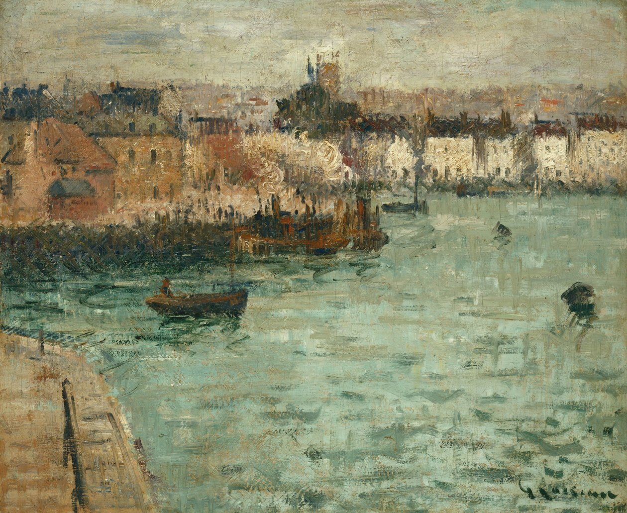 Frente al puerto de Dieppe de Gustave Loiseau