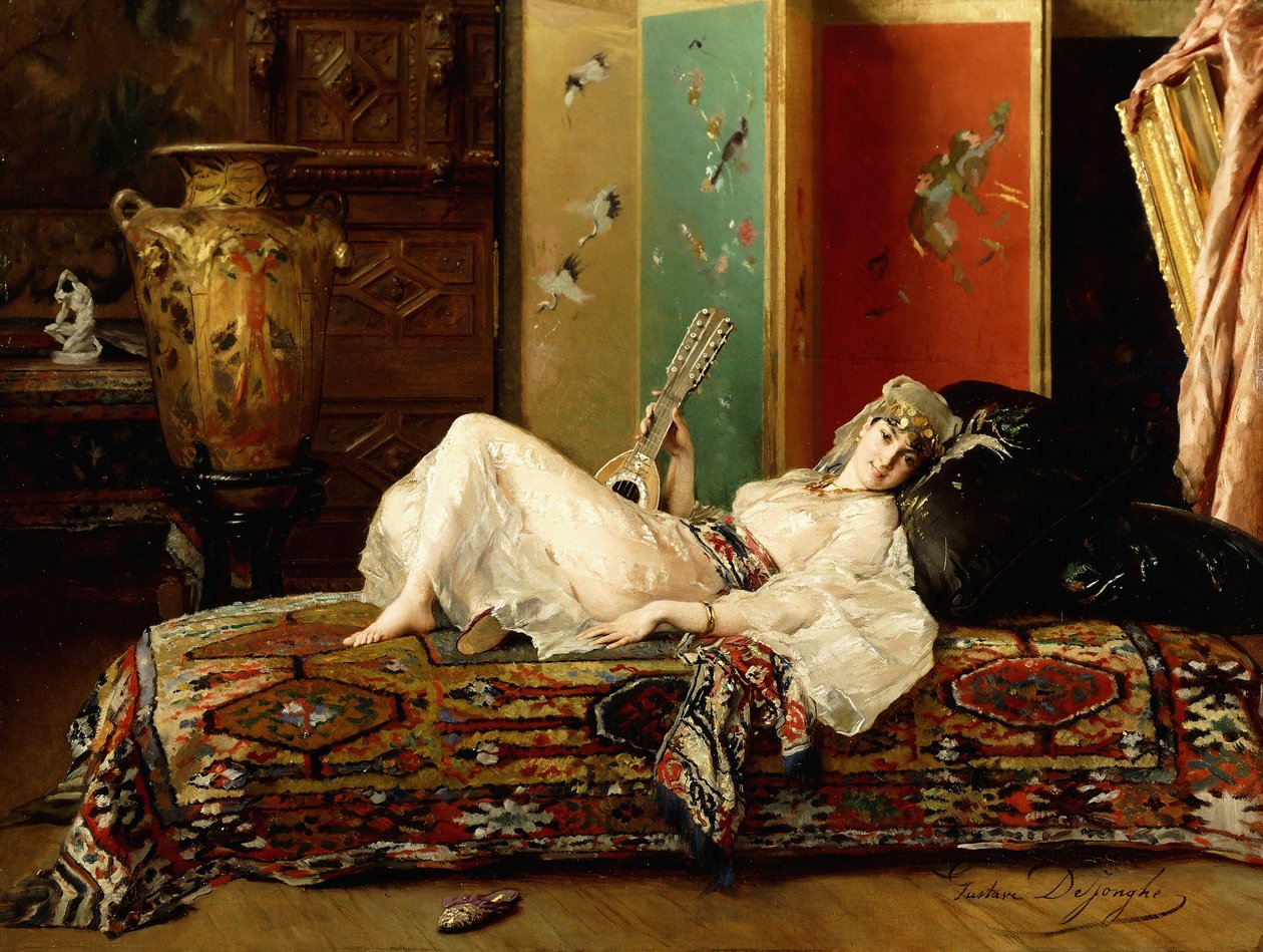 Una odalisca reclinada de Gustave Léonard de Jonghe