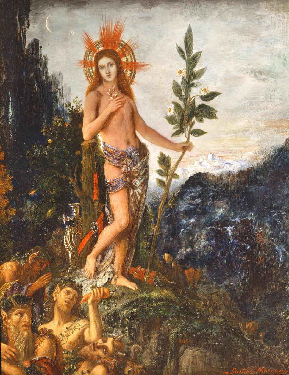 Apolo recibe las ofrendas de los pastores de Gustave Moreau