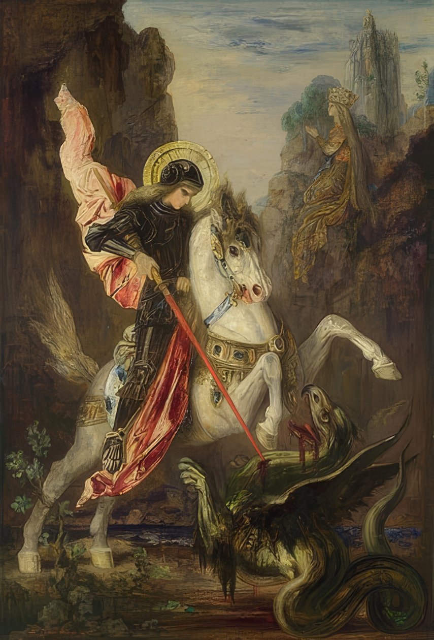San Jorge y el dragón. 1889-90 de Gustave Moreau