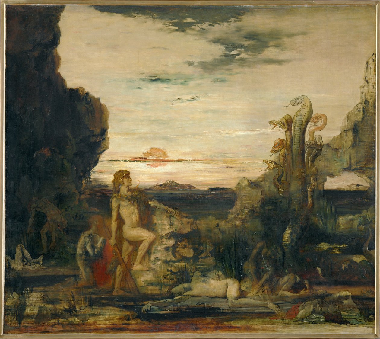 Hércules y la hidra de Lernae (pintura sobre lienzo) de Gustave Moreau