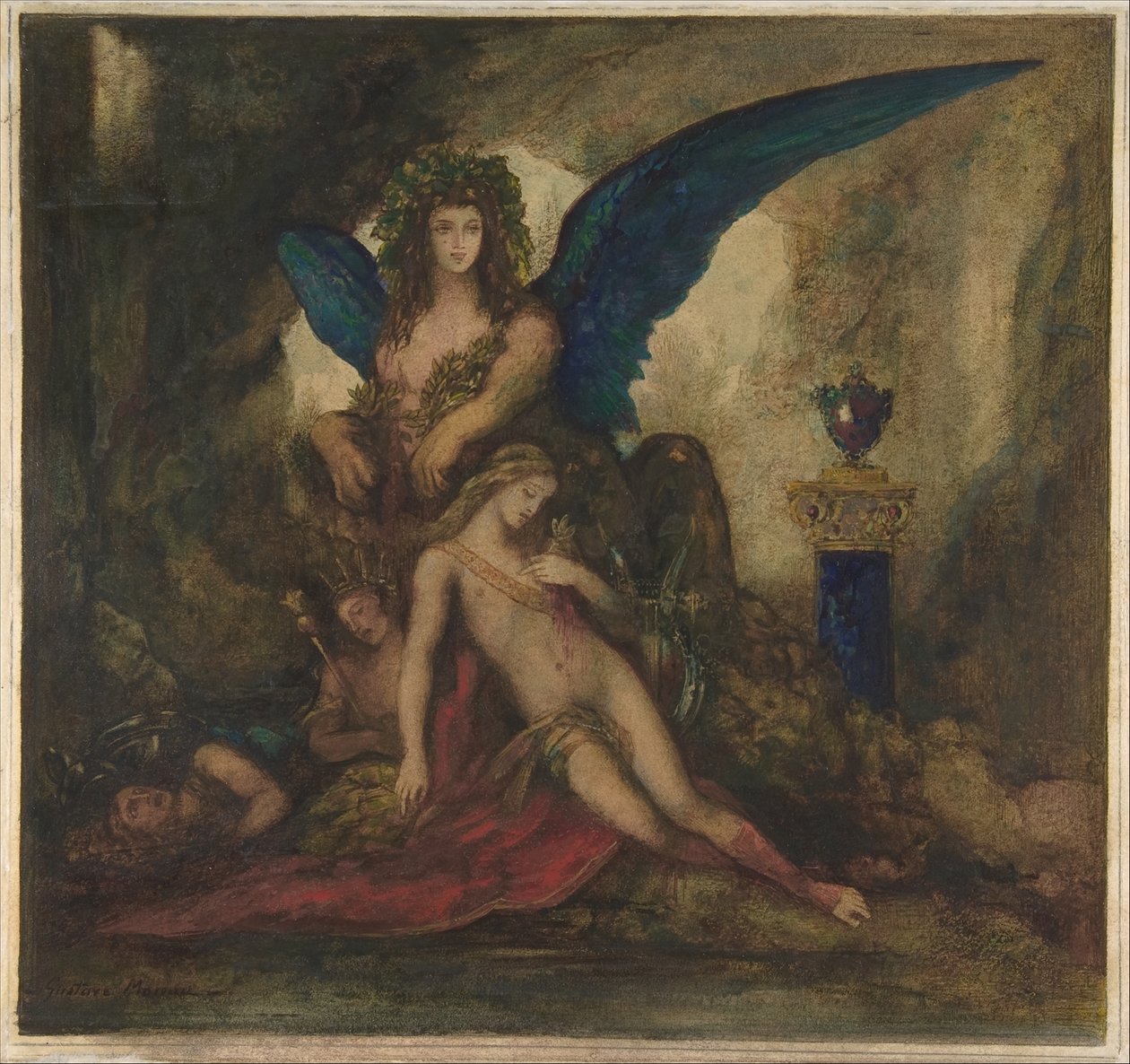 Esfinge en una gruta (Poeta, rey y guerrero) de Gustave Moreau