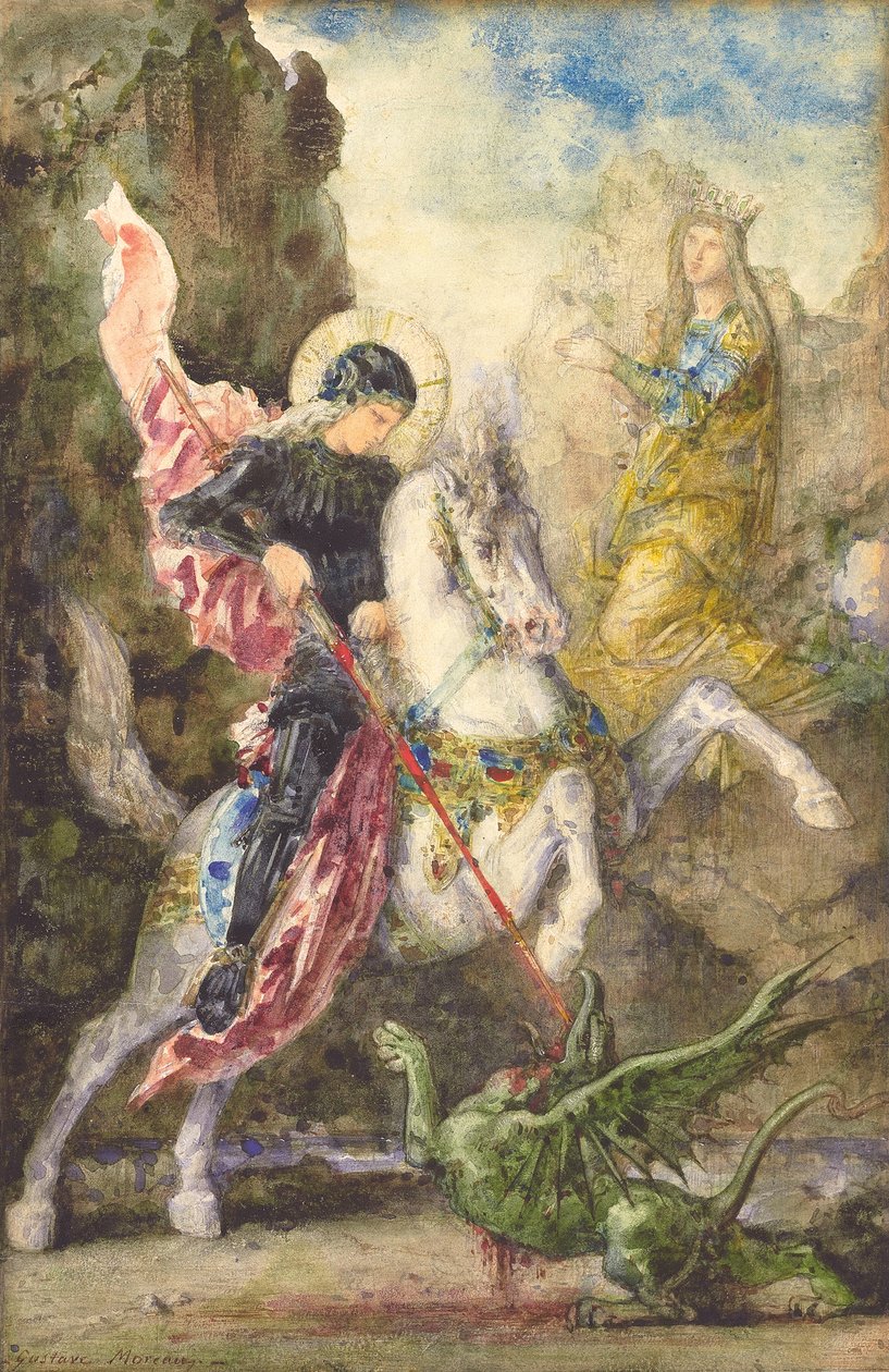 San Jorge y el dragón, 1869 de Gustave Moreau