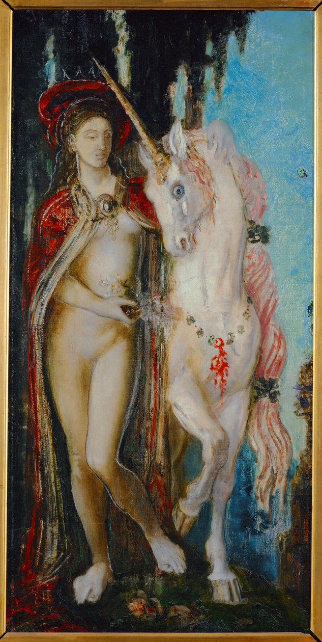 El Unicornio (pintura sobre lienzo) de Gustave Moreau