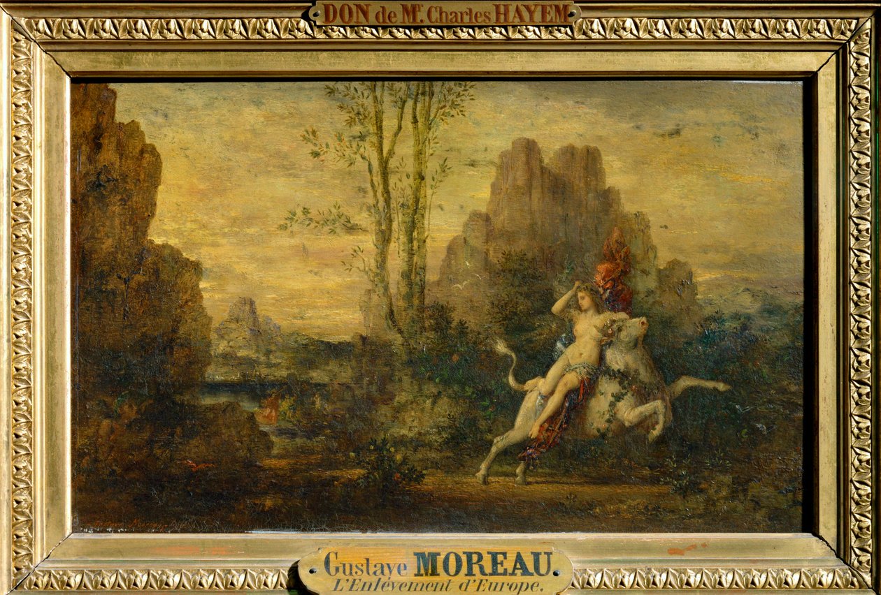 La violación de Europa (pintura sobre madera) de Gustave Moreau