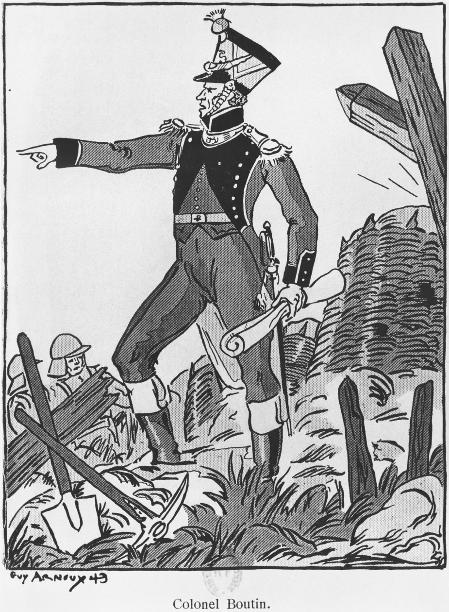 Coronel Boutin, ilustración de "Les Vagabonds de la gloire" del comandante Henry Lachouque, París, Editions du Panache. de Guy Arnoux