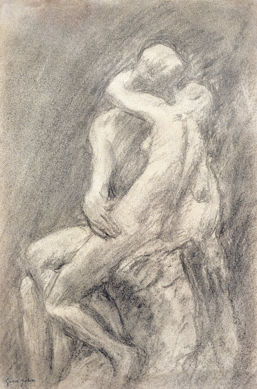 Estudio del beso de Rodin en su estudio de Gwen John