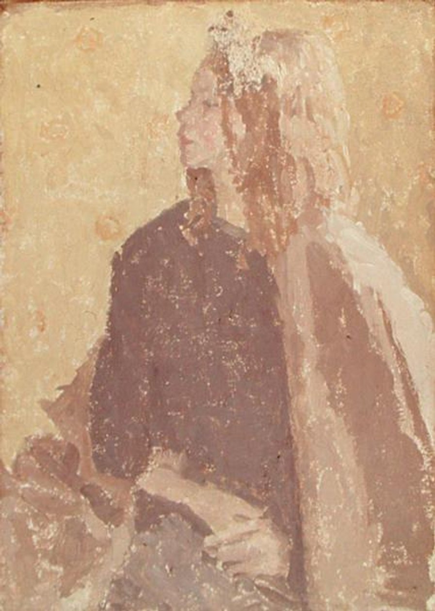 Chica de perfil (óleo y tiza sobre lienzo) de Gwen John