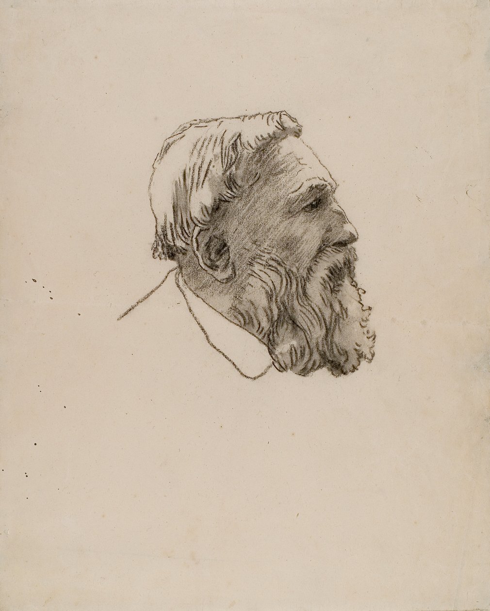 Cabeza de Rodin (carboncillo sobre papel) de Gwen John