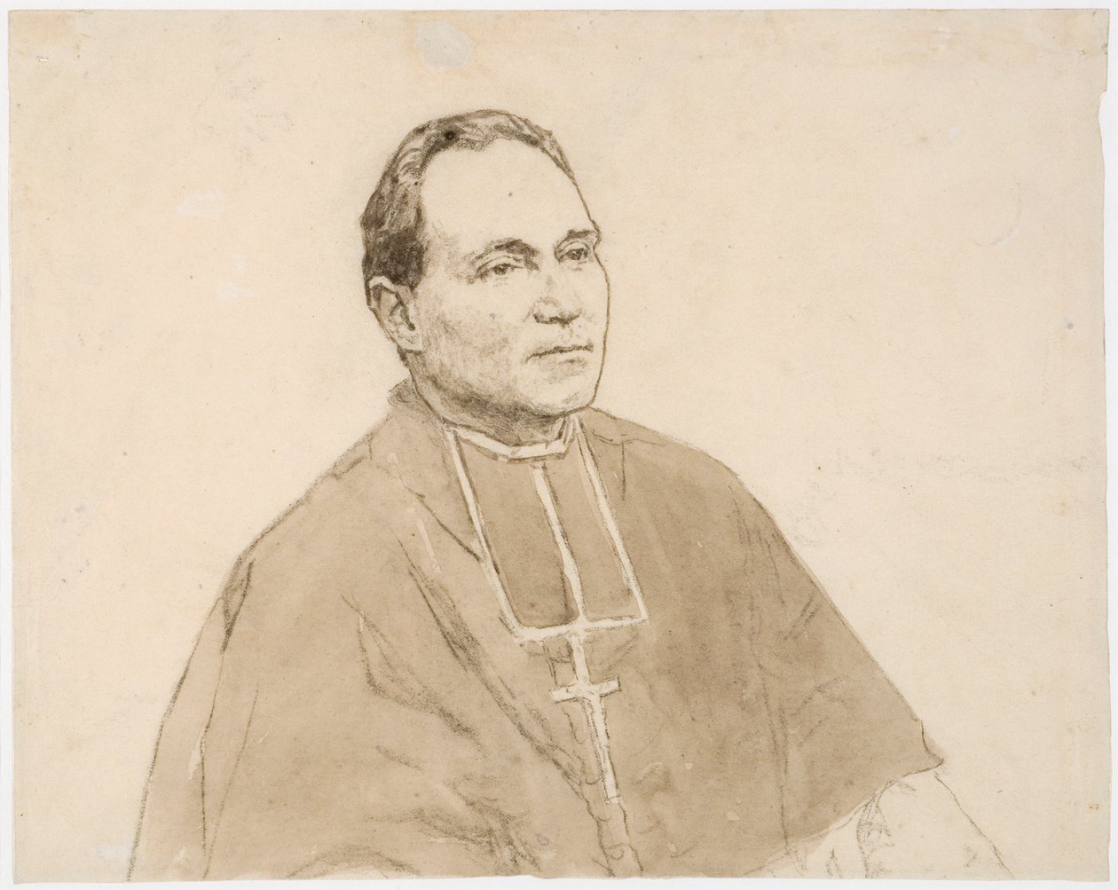 Retrato de un cardenal (carboncillo y acuarela sobre papel) de Gwen John