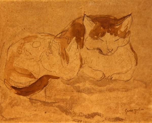 Gato durmiendo de Gwen John