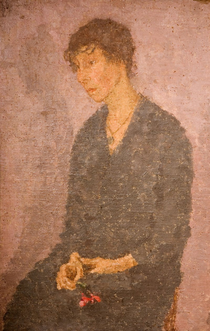 Mujer Sosteniendo una Flor de Gwendolen Mary John