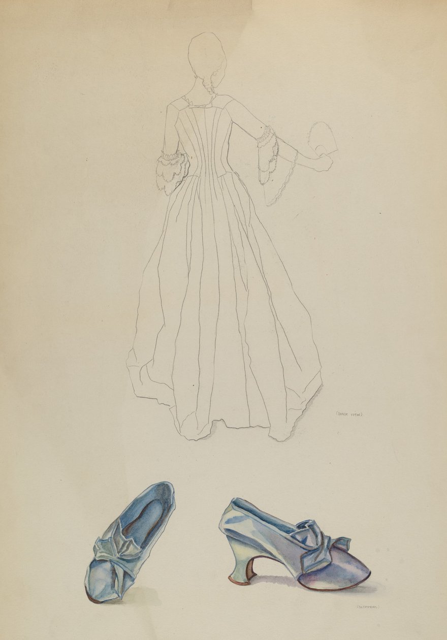 Bata y zapatilla, c. 1936 de Gwyneth King
