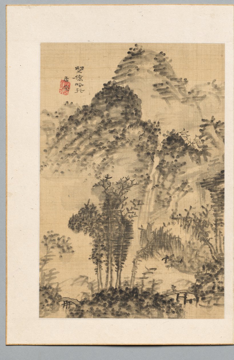 Puente salvaje, Paseo de los Poetas, finales del siglo XVIII-principios del siglo XIX de Uragami Gyokudo