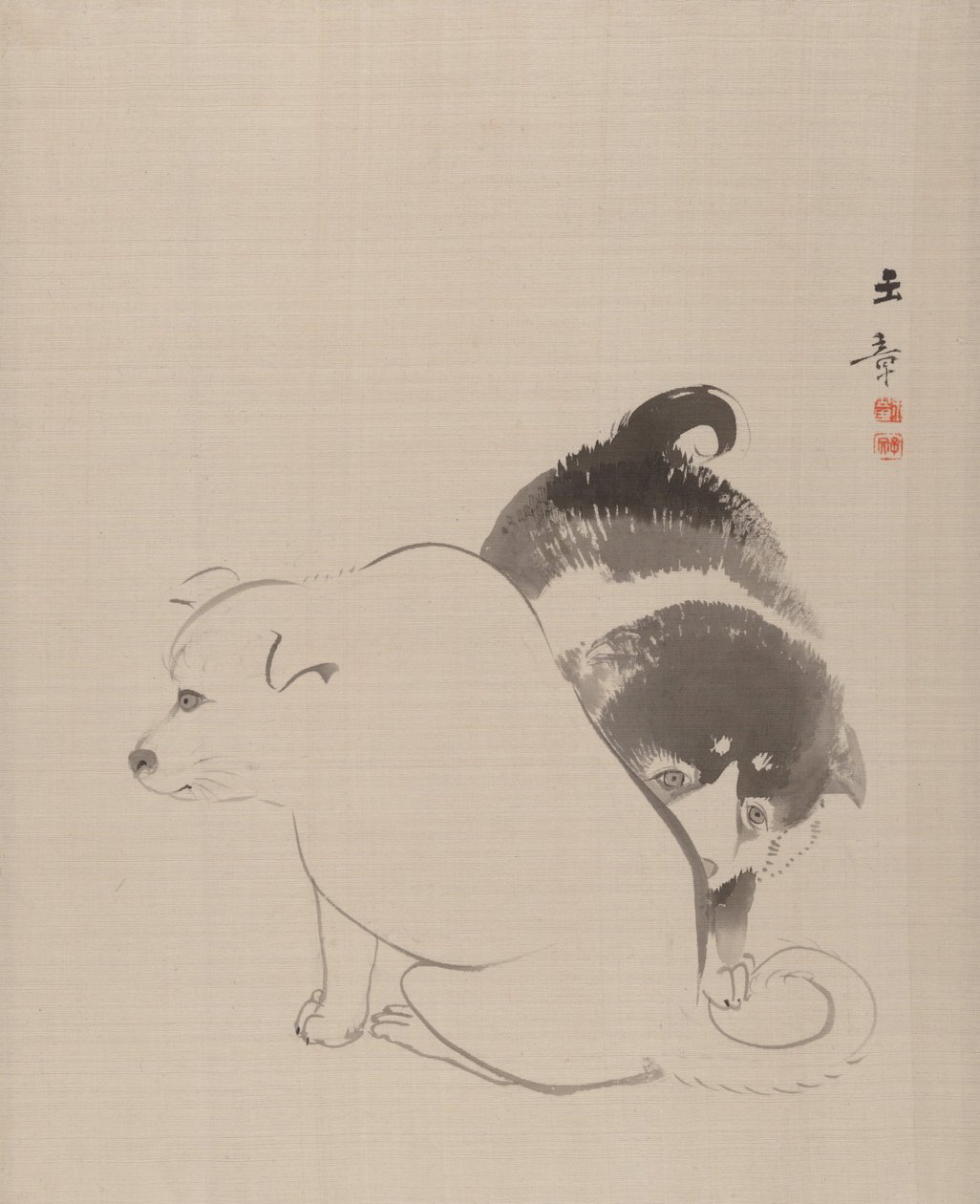 Un par de cachorros de Gyokusho Kawabata
