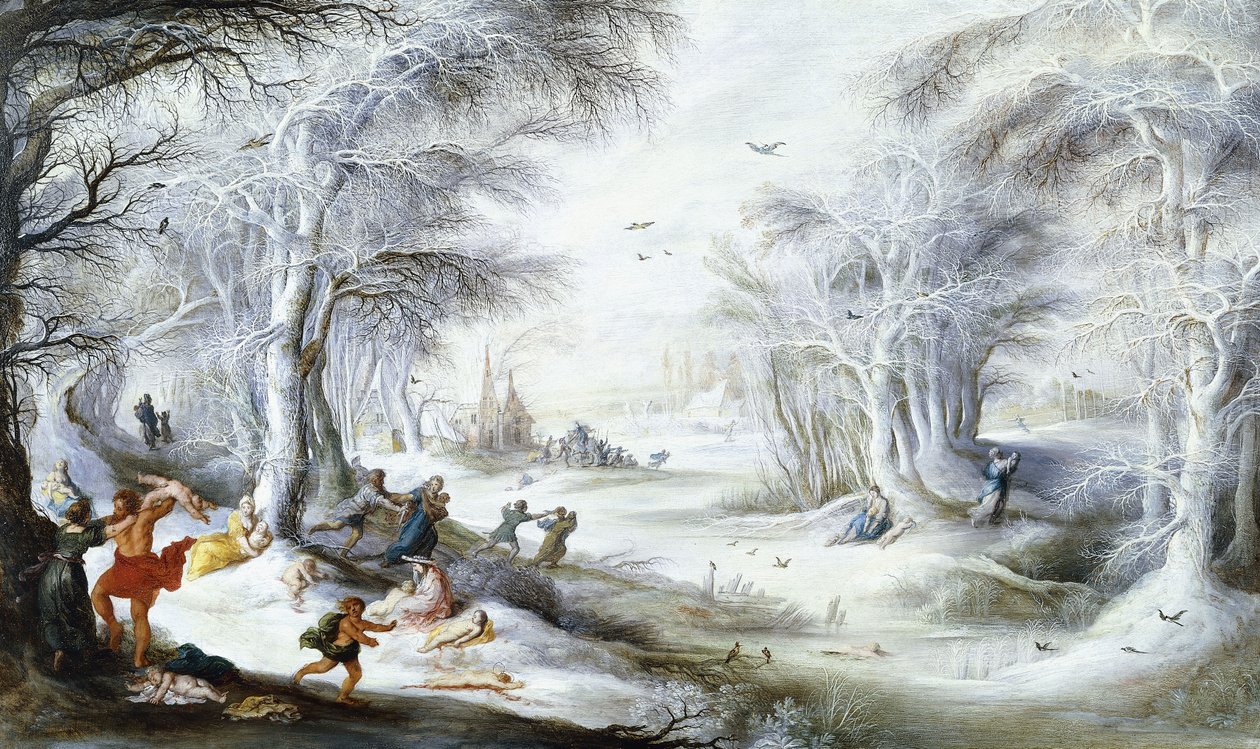 Un paisaje de invierno con la masacre de los inocentes de Gysbrecht Lytens or Leytens