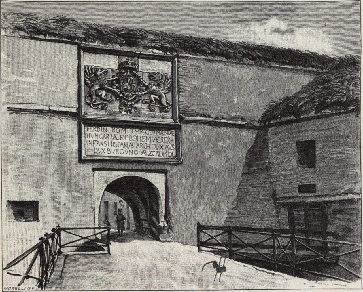 La puerta de la vieja fortaleza en Komárno, 1890s de Gyula Háry