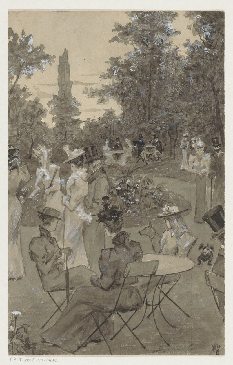 Recreacionistas en un parque de H.C. Louwerse (signed by artist)