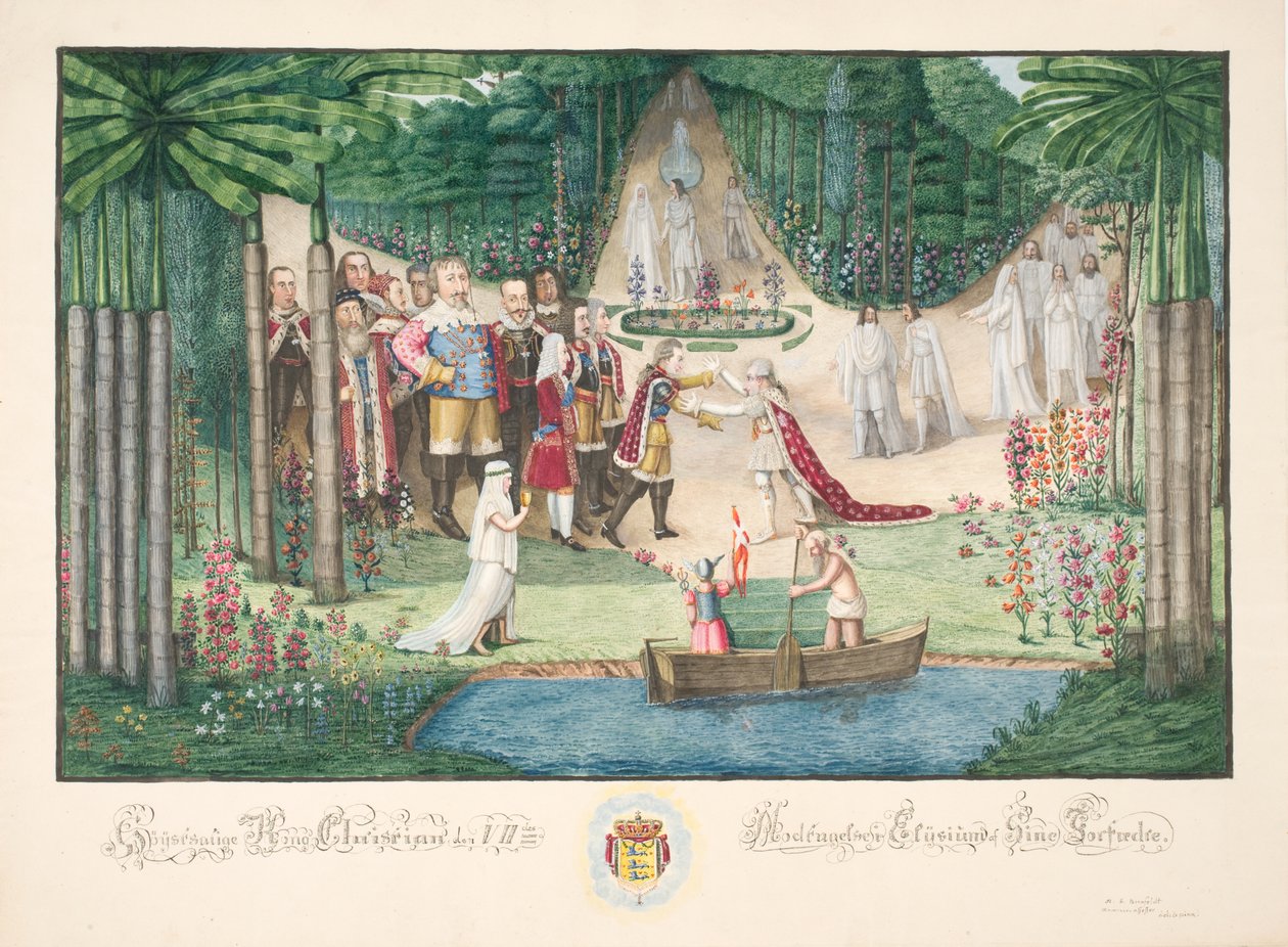 Recepción de Christian VII en el Elíseo por sus antepasados de H.G. Beenfeldt