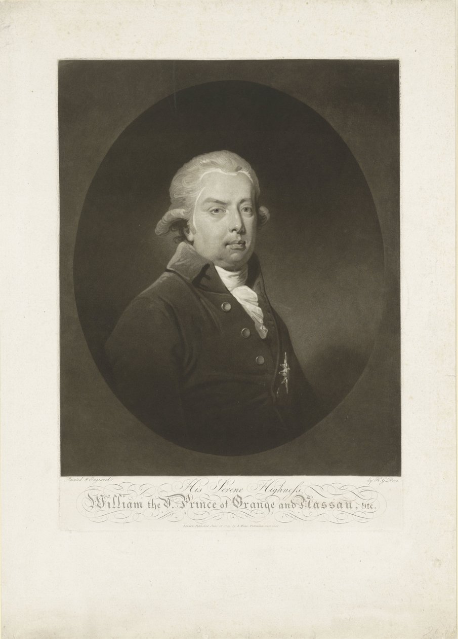 Retrato de Guillermo V, Príncipe de Orange-Nassau de H.G. Does