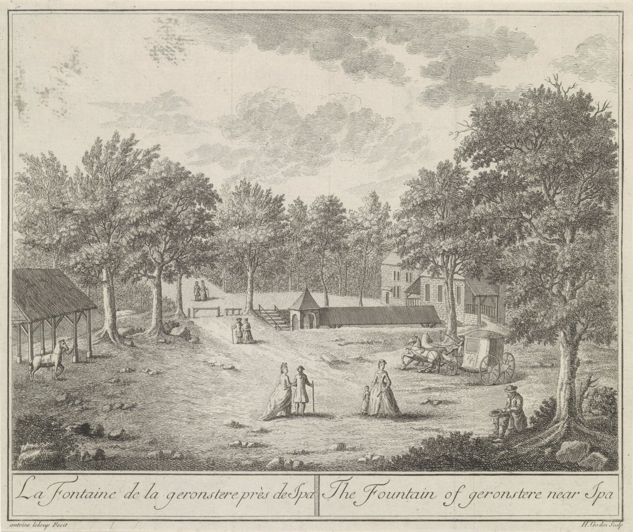 La Fontaine de la Geronstere cerca de Spa de H.J. Godin