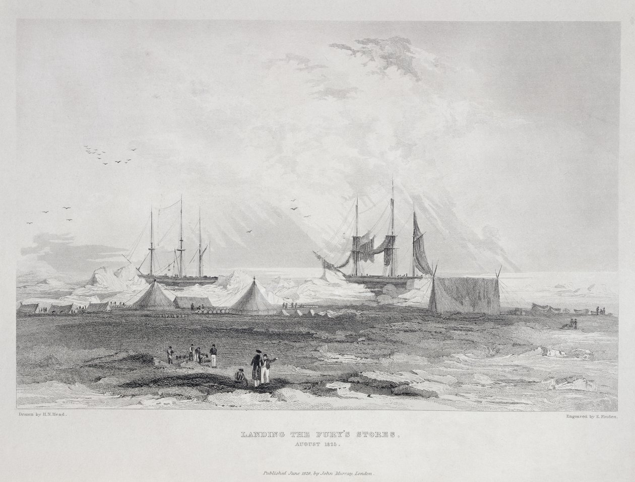 Descargando las provisiones del Fury, agosto de 1825, del 