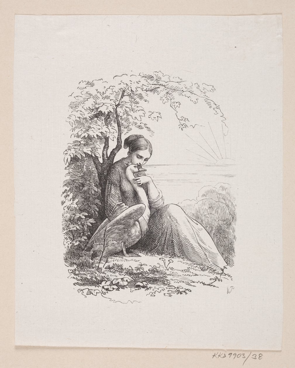 Ilustración para "De vilde Svaner" en H.C. Andersen, "Eventyr og Historier", Volumen 1 de H.P. Hansen