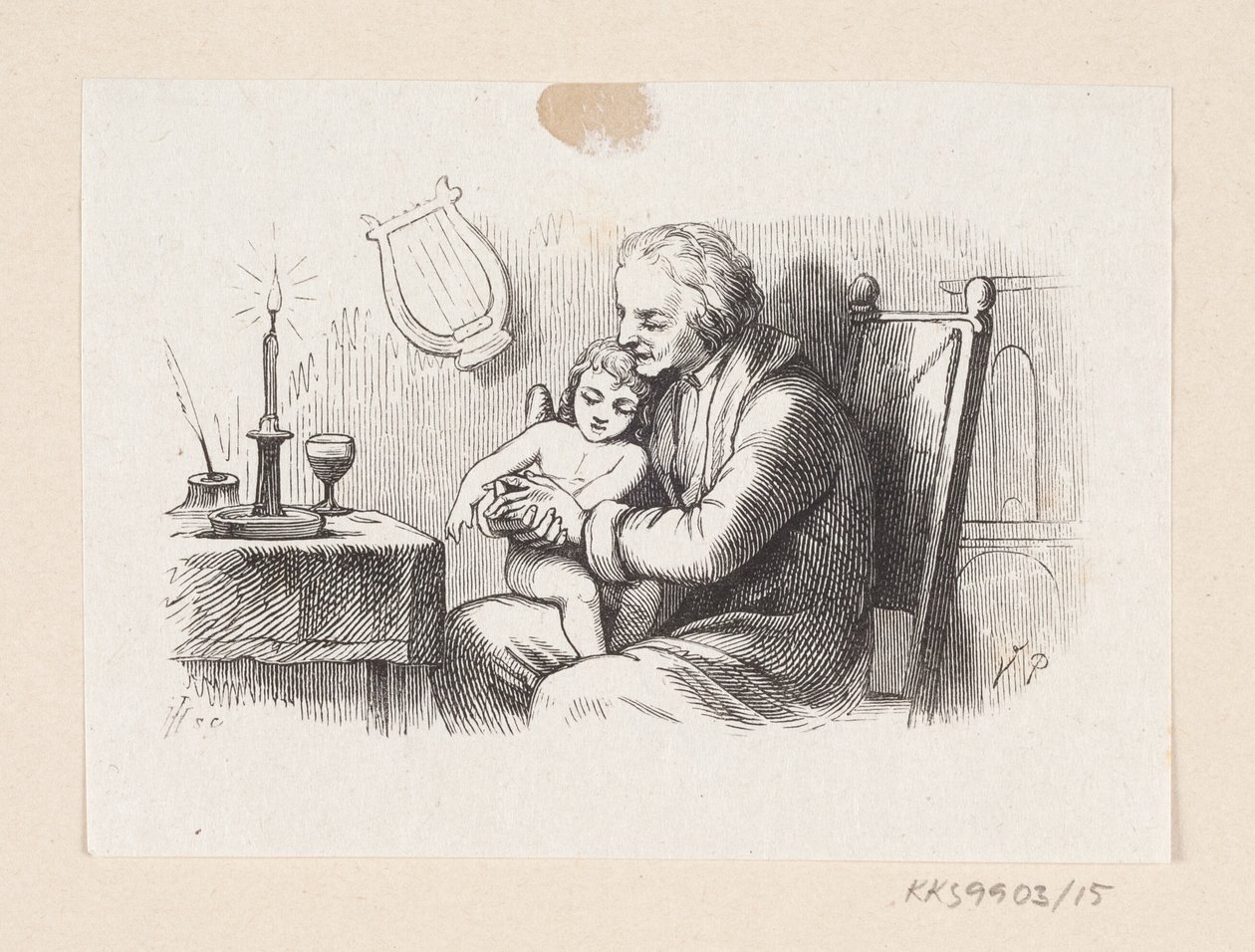 Ilustración de "Den uartige Dreng" en H.C. Andersen, "Eventyr og Historier", Volumen 1 de H.P. Hansen