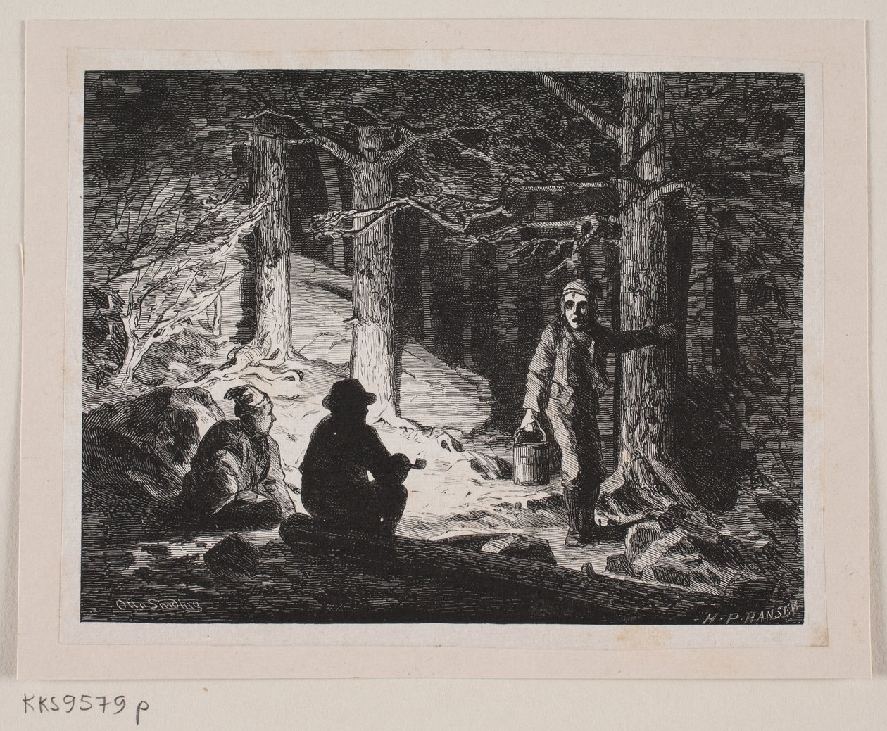 Ilustración para "Una noche de verano en el bosque de Hook" de H.P. Hansen
