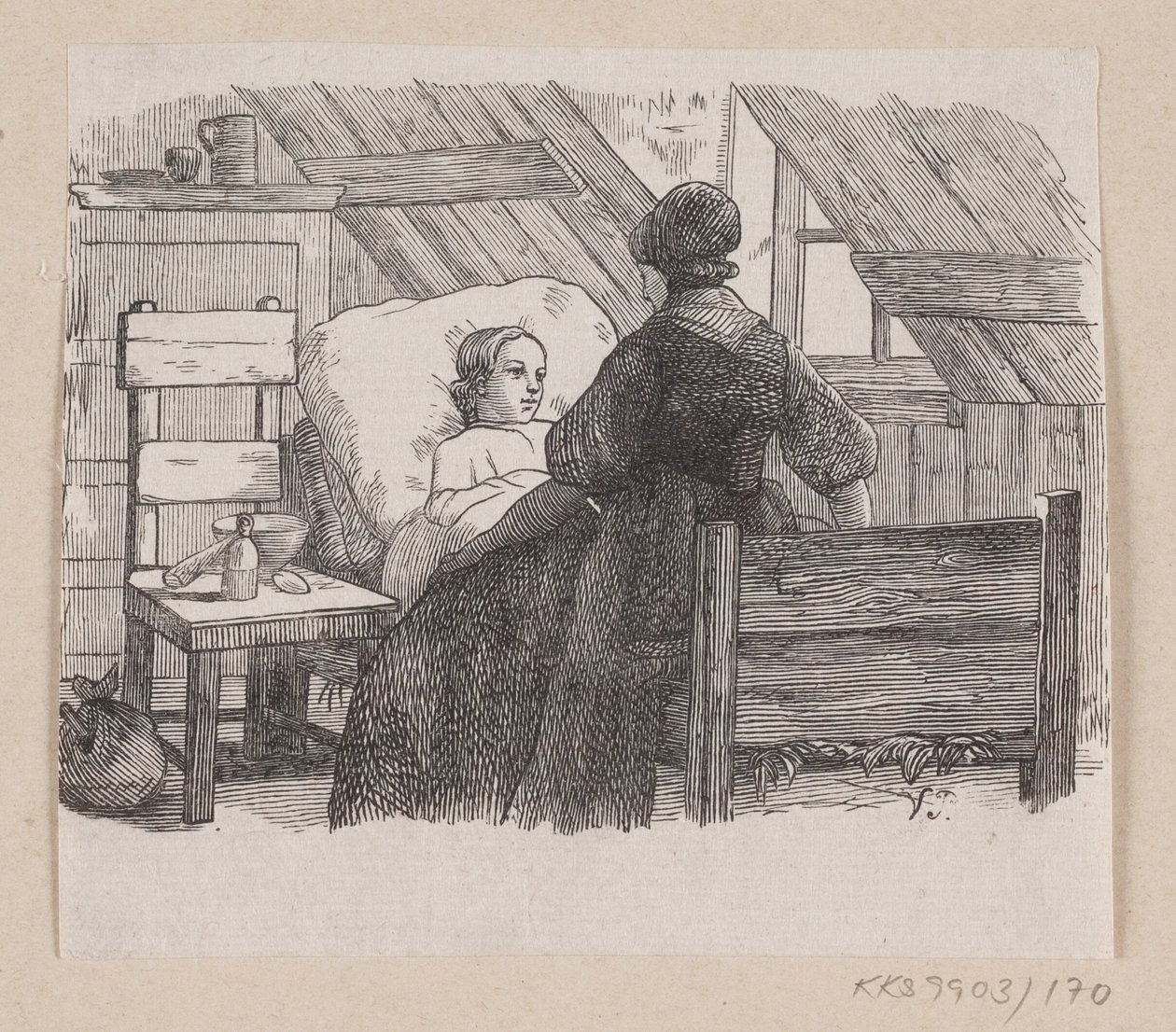 Ilustración para "Cinco de una vaina de guisantes" en H.C. Andersen, "Cuentos y Historias", Volumen 2 de H.P. Hansen