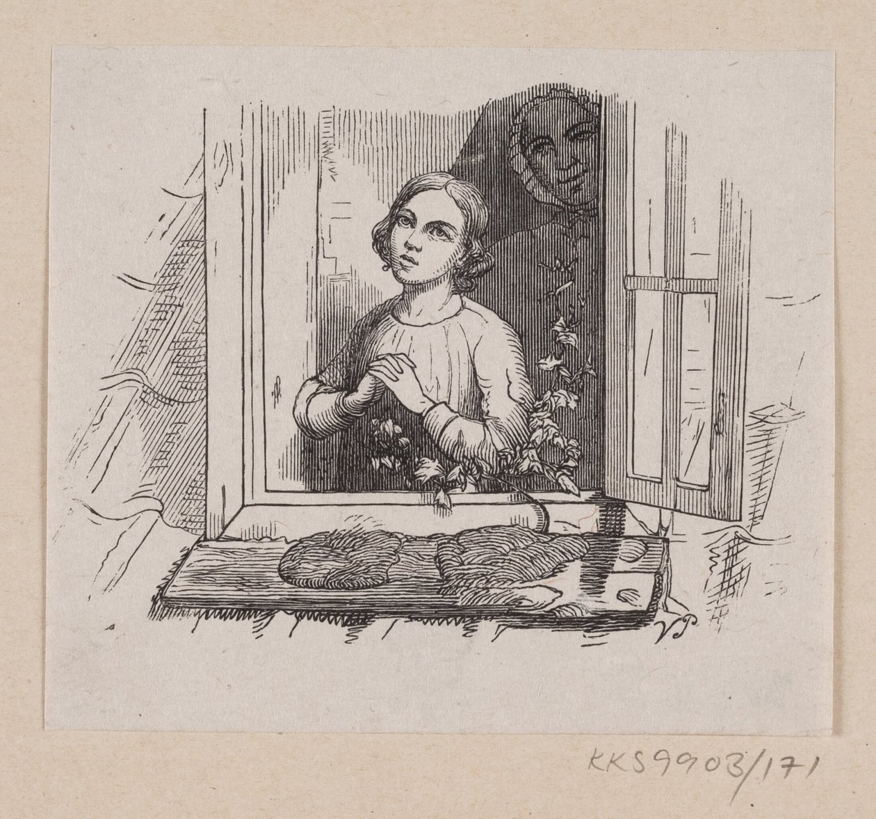 Ilustración para "Cinco de una vaina de guisante" en H.C. Andersen, "Cuentos y Historias", Volumen 2 de H.P. Hansen