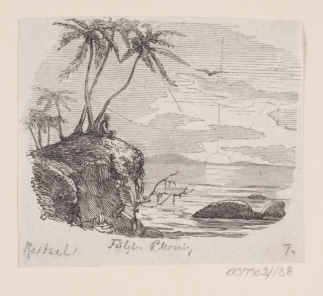 Ilustración de "Fugl Phønix" en H.C. Andersen, "Cuentos y Historias", Volumen 2 de H.P. Hansen