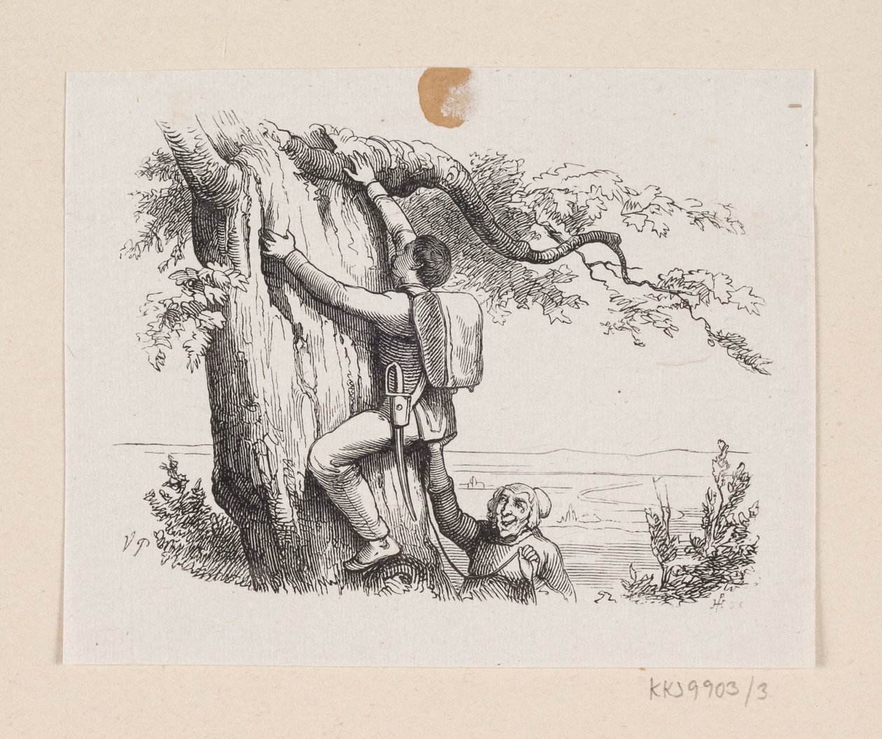 Ilustración para "El yesquero" en H.C. Andersen, "Cuentos y Historias", Volumen 1 de H.P. Hansen