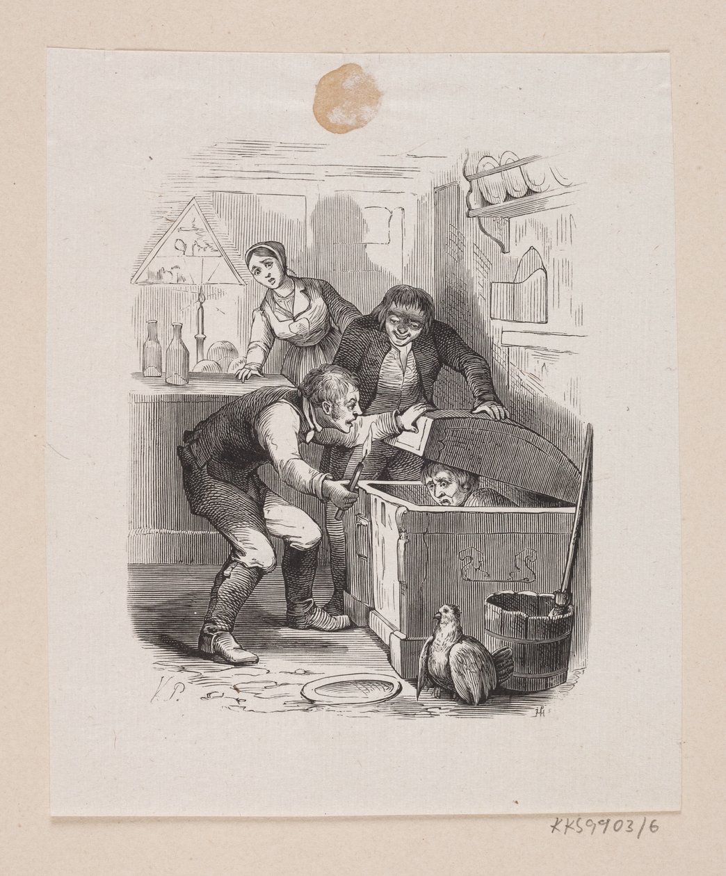 Ilustración de "El pequeño Claus y el gran Claus" en H.C. Andersen, "Cuentos y Historias", Volumen 1 de H.P. Hansen
