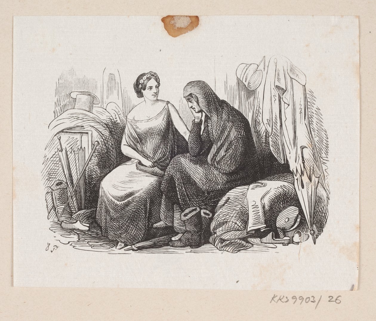 Ilustración para "Las Galoshes de la Fortuna" en H.C. Andersen, "Cuentos y Historias", Volumen 1 de H.P. Hansen