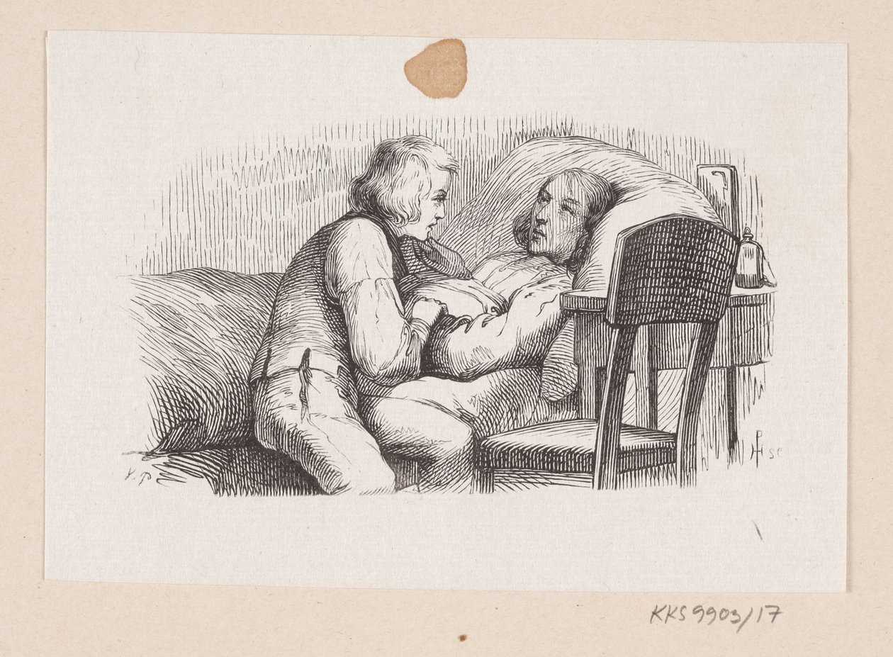 Ilustración para "El compañero de viaje" en H.C. Andersen, "Cuentos y historias", Volumen 1 de H.P. Hansen