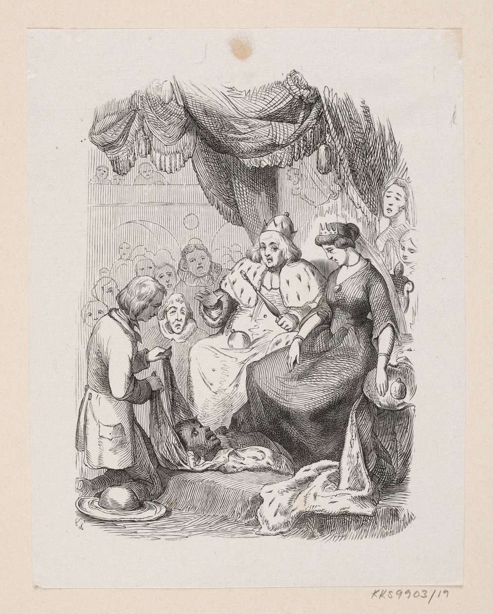 Ilustración para "El compañero de viaje" en H.C. Andersen, "Cuentos y historias", Volumen 1 de H.P. Hansen