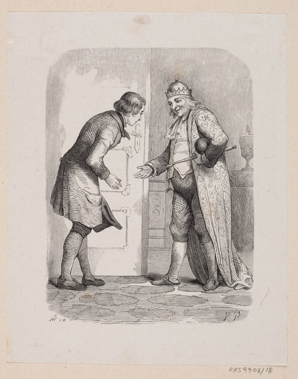 Ilustración para "El compañero de viaje" en H.C. Andersen, "Cuentos y Historias", Volumen 1 de H.P. Hansen