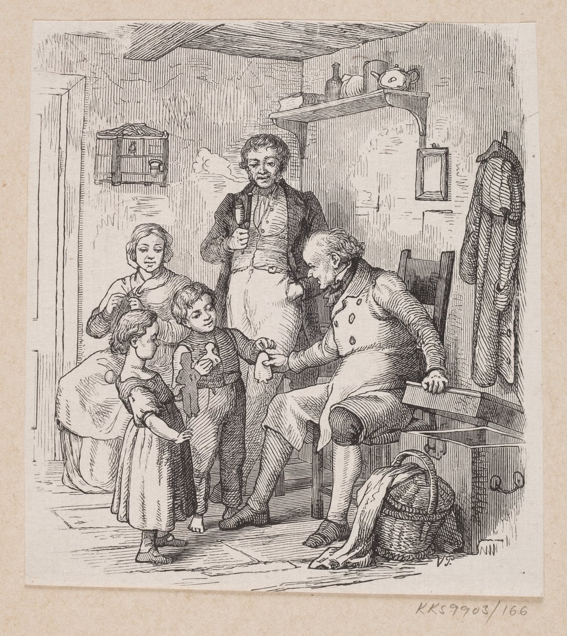 Ilustración de "Bajo el sauce" en H.C. Andersen, "Cuentos y relatos de hadas", volumen 2 de H.P. Hansen