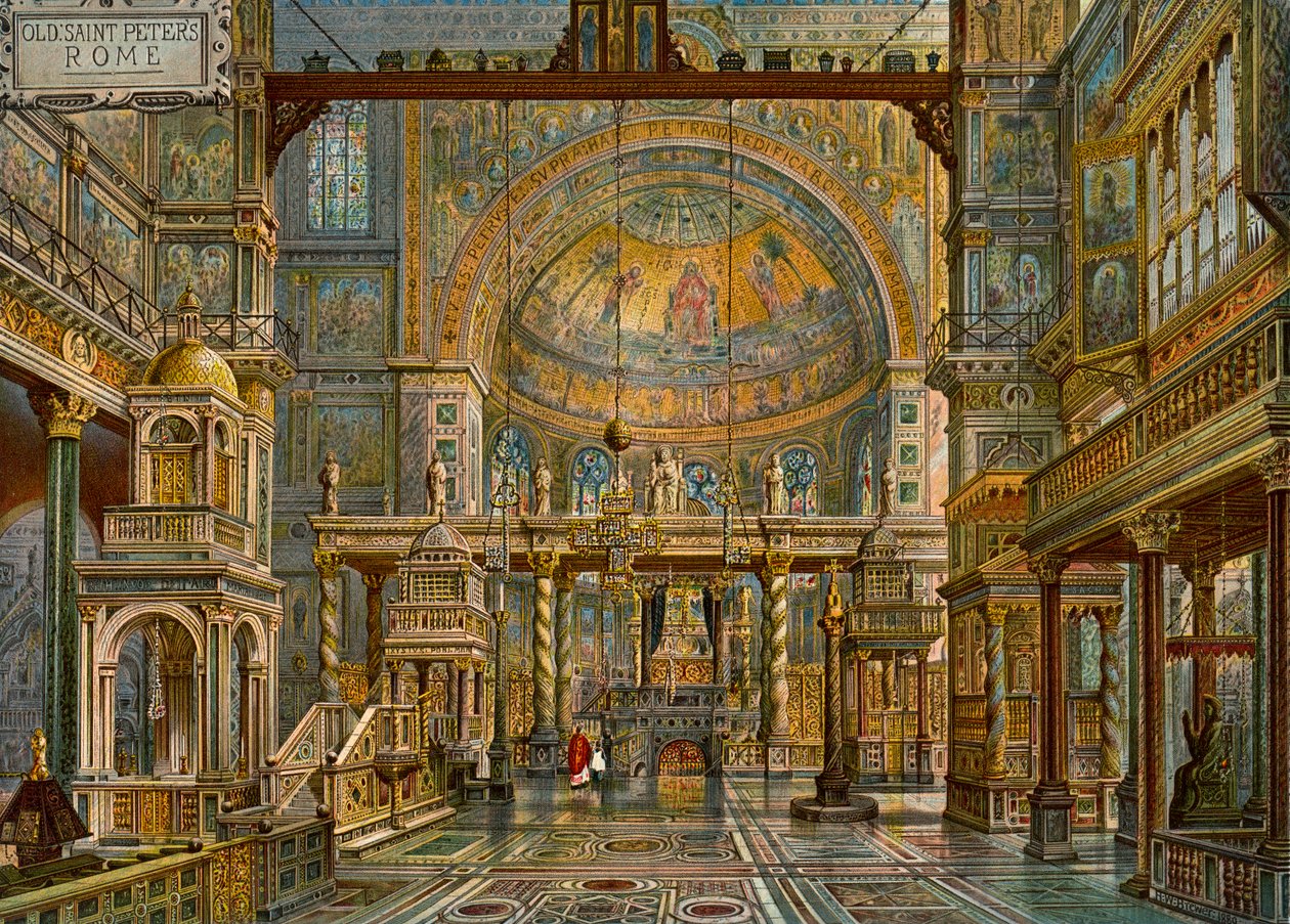Restauración de la Antigua Basílica de San Pedro, Roma, 1907 de HW Brewer