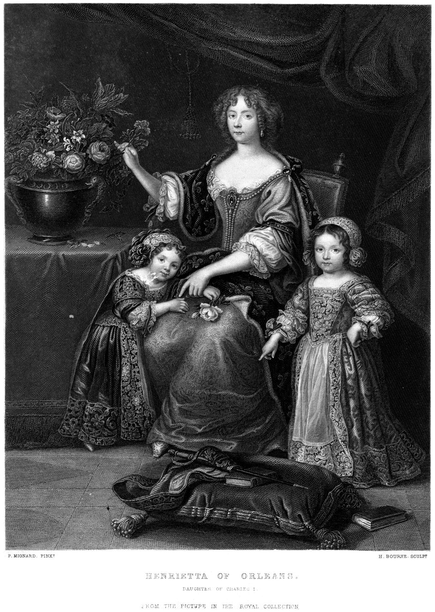Henrietta de Orleans, hija de Carlos I, siglo XIX de H. Bourne