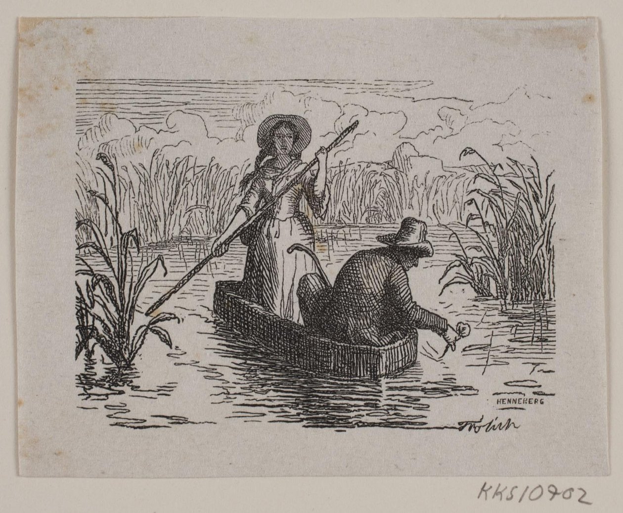 Ilustración para T. A. Becker, "Ringen på Hastrup" de H. C. Henneberg